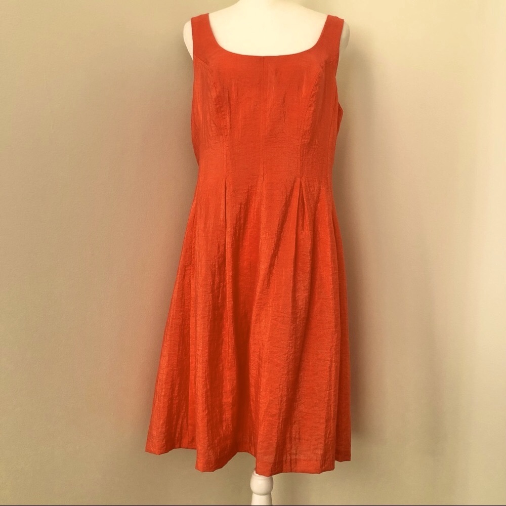 Nine West Orange Sleeveless Dress